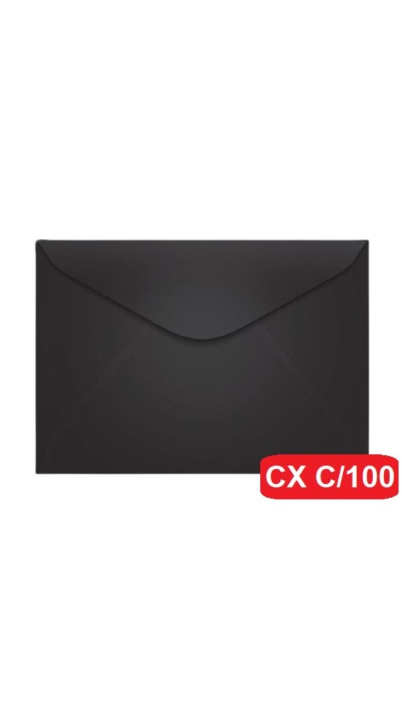 ENVELOPE CARTA PRETO 114X162 CAIXA C/100 UNID.