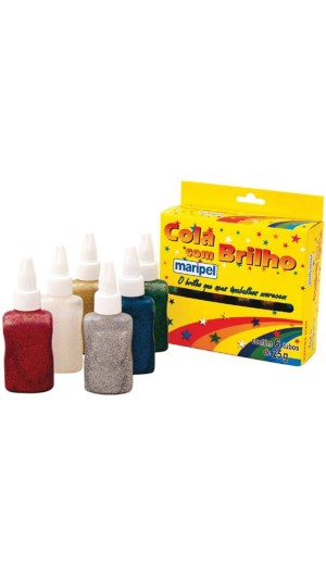 COLA GLITTER 25G CORES SORTIDAS C/6 UNID.MARIPEL