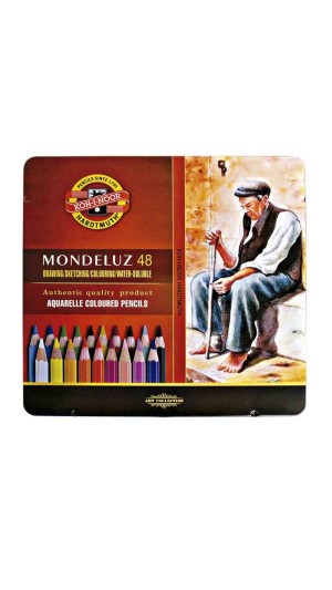 ESTOJO LÁPIS AQUARELÁVEL 48 CORES ART MONDELUZ KOH-I-NOOR