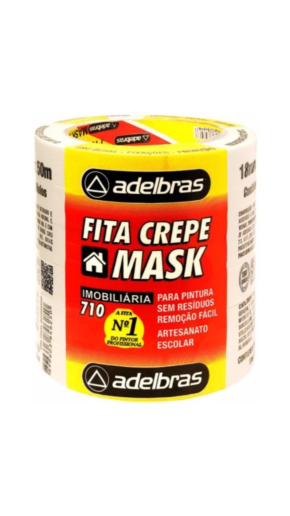 FITA CREPE 18MMX50M BRANCA 710 ADELBRÁS PT C/6 UNID.