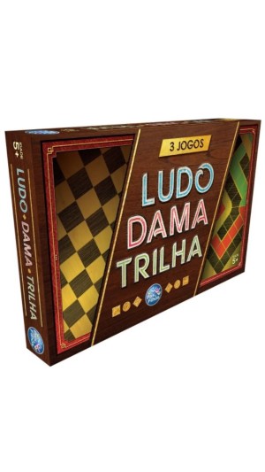 JOGO 3 EM 1 LUDO, DAMAS E TRILHA