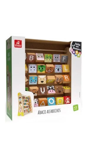 BRINQUEDO PEDAGOGICO ÁBACO ALFABICHOS GRANDE BRINCADEIRA-DE-CRIANÇA