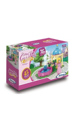 BLOCOS DE MONTAR REINO COR DE ROSA JARDIM DA PRINCESA 45 PCS XALINGO