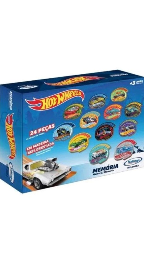 JOGO DA MEMÓRIA HOT WHEELS 24 PÇS XALINGO