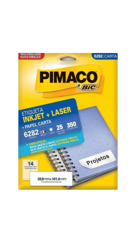 ETIQUETA INK/LASER CARTA 014 POR FOLHA 34X101 C/25F.