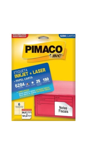 ETIQUETA INK/LASER CARTA 06 POR FOLHA 84X101 C/25F.
