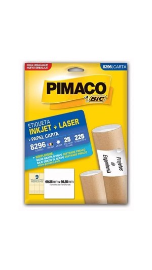 ETIQUETA INK/LASER CARTA 09 POR FOLHA 69X69 C/25F.