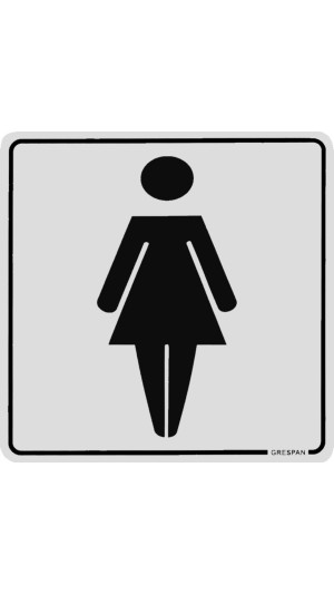 PLACA DE SINALIZAÇÃO 15X15 BANHEIRO FEMININO SIN54 PCT 1 UN