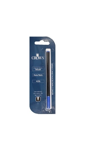 CARGA CANETA ROLLER MEDIA AZUL CROWN CA22007A