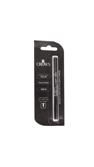 CARGA CANETA ROLLER MEDIA PRETO CROWN CA22007P