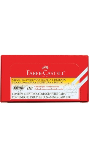 GRAFITE 2.0MM HB C/06 MINAS FABER-CASTELL C/12 UNID.