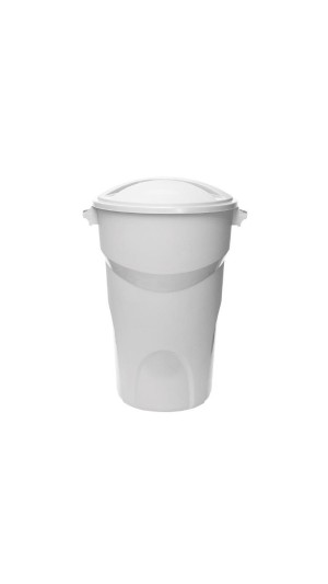 CESTO DE LIXO PLÁSTICO REDONDO C/TP 50L.BRANCO