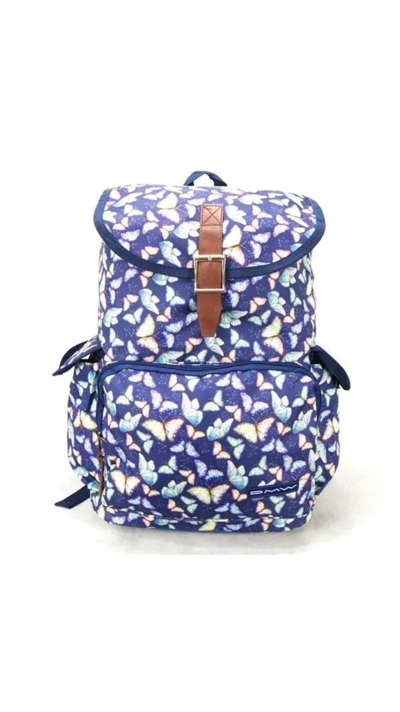 MOCHILA ESCOLAR BORBOLETAS C/TAMPA DMW