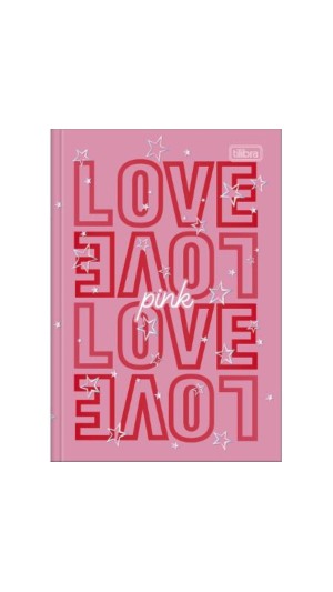 CADERNO BROCHURA 1/4 CAPA DURA FEM. LOVE PINK 80F