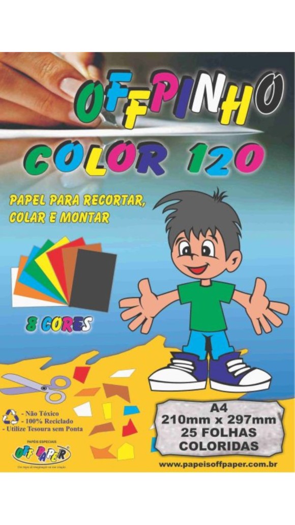 BLOCO CRIATIVO OFFPINHO COLOR 120 A4 25 FLS TINGI MASSA