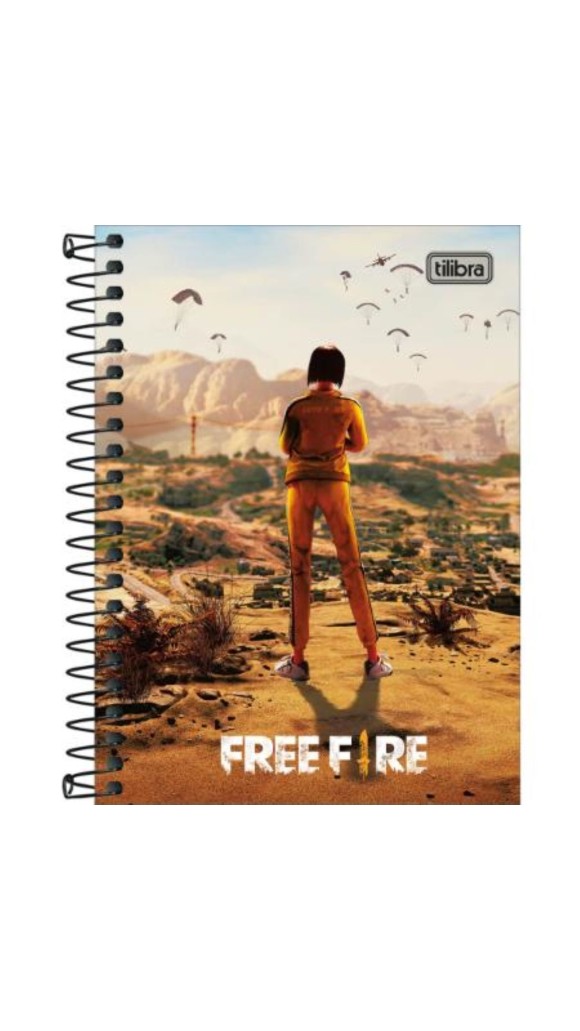 CADERNETA CAPA DURA ESPIRAL MASC.FREE FIRE 80F