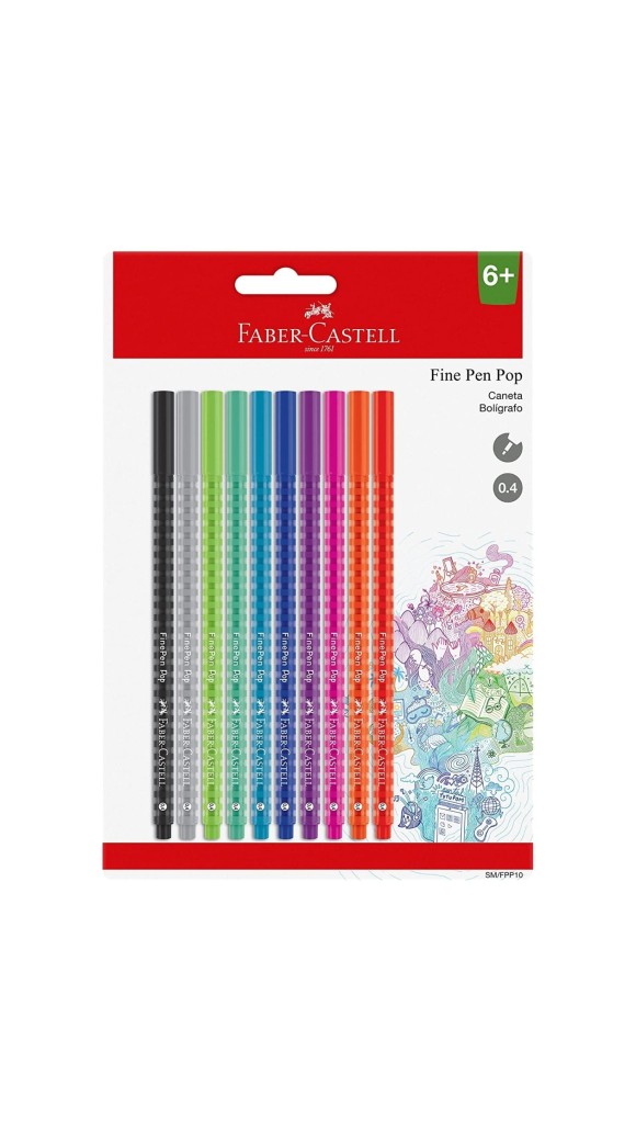CANETA FINE PEN POP 10 CORES FABER-CASTELL