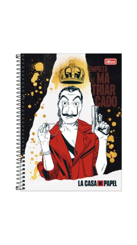 CADERNO UNIVERSITÁRIO CAPA DURA MASC.1X1 LA CASA DE PAPEL 80F