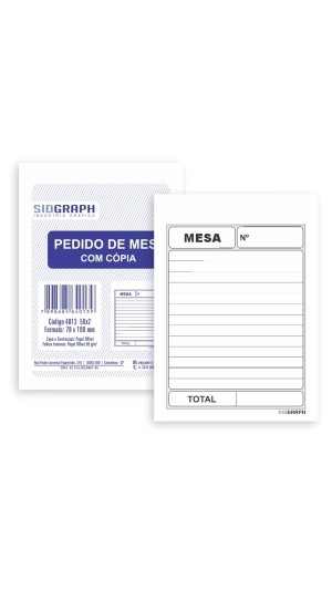 PEDIDO DE MESA 78X108 50F.PACOTE C/20 BLOCOS