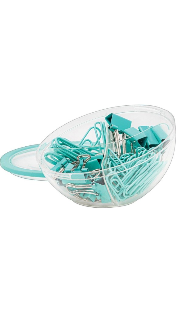KIT CLIPS E PRENDEDOR BINDER AQUA TILIBRA