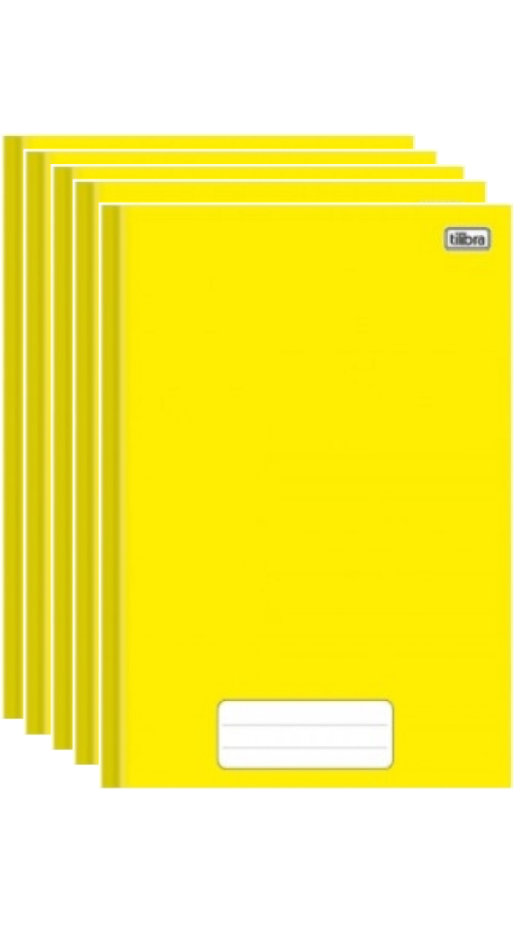 CADERNO BROCHURA UNIVERSITÁRIO CAPA DURA COR AMARELO 80F.PEPPER PCT C/05 UNID.