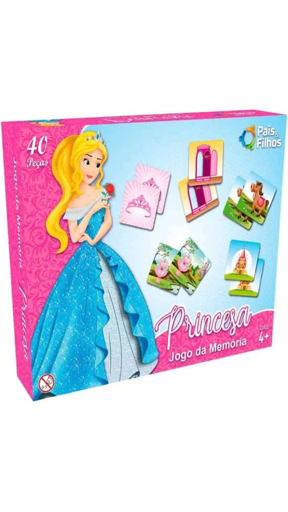 JOGO DA MEMÓRIA PRINCESA 40 PCS PAIS&FILHOS