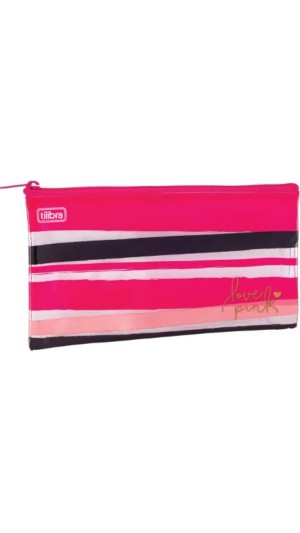 ESTOJO SIMPLES FEM.SLIM LOVE PINK BOLINHAS