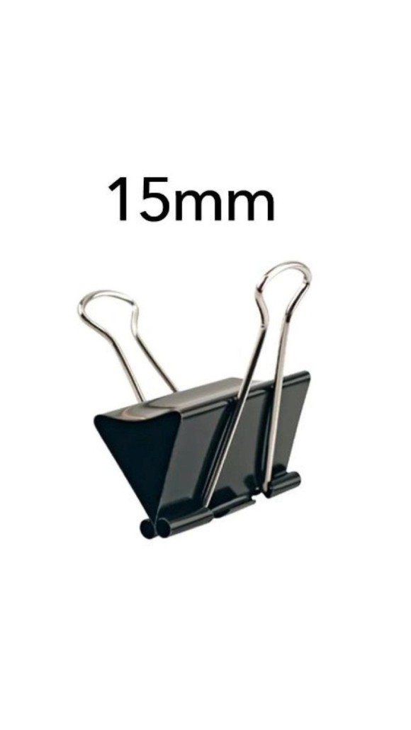 PRENDEDOR BINDER CLIPS 15MM CAIXA C/12UNID.