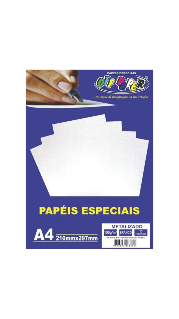 PAPEL IMPRESSO METALIZADO A4 150G 15 FLS OFF PAPER