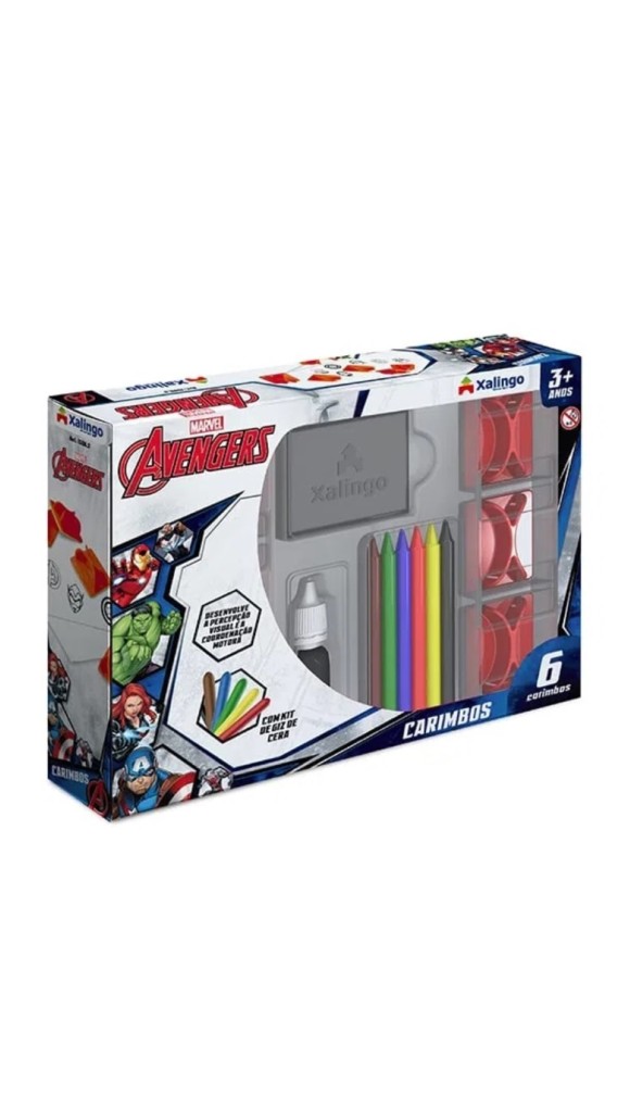 CARIMBOS AVENGERS ASSEMBLE PLÁSTICO 06 PCS XALINGO