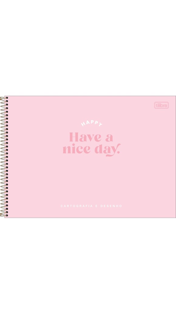 CADERNO CARTOGRAFIA CAPA DURA FEM.HAPPY 80F.2023 TILIBRA