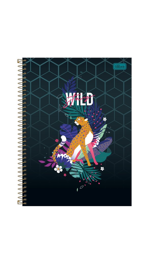 CADERNO UNIVERSITÁRIO CAPA DURA ESPIRAL FEM.10X1 JUNGLE 160F.2023 TILIBRA