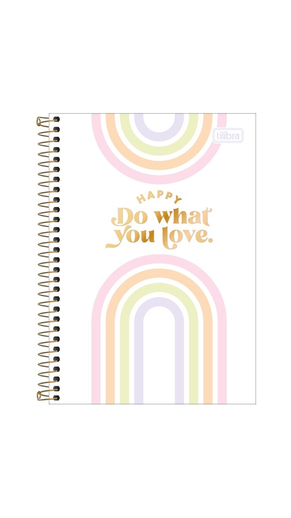 CADERNO COLEGIAL CAPA DURA ESPIRAL FEM.1X1 HAPPY COLOR.80F.2023 TILIBRA