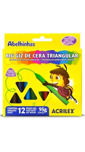 GIZAO DE CERA 12 CORES TRIANGULAR ACRILEX