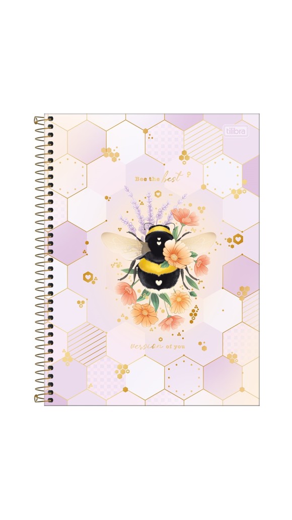 CADERNO UNIVERSITÁRIO CAPA DURA FEM.1X1 HONEY BEE 1M 80F.2023 TILIBRA