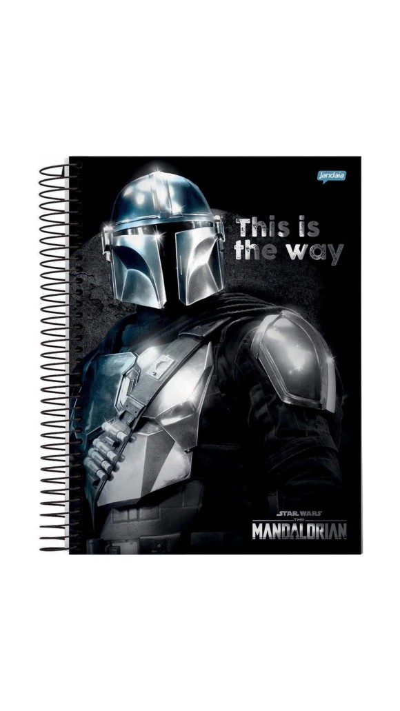 CADERNO UNIVERSITÁRIO CAPA DURA ESPIRAL MASC.15X1 MANDALORIAN 240FL. 2023 JANDAIA