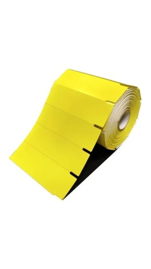 ETIQUETA RIBBON P/GONDOLA AMARELA 100X30 TAG 20G C/30M.SERRILHADA