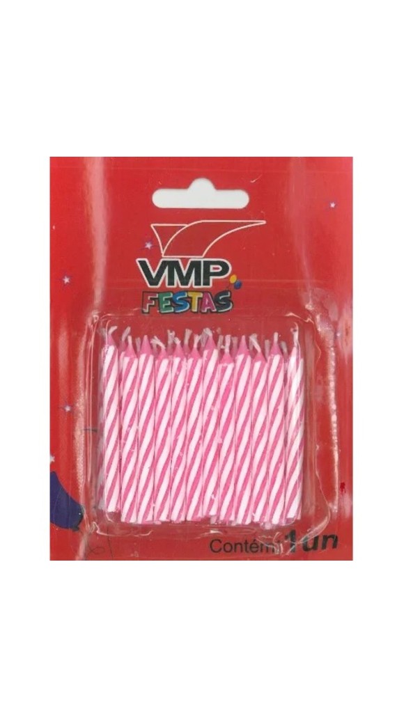 VELA PALITO DE ANIVERSÁRIO C/24UN 5CM VMP
