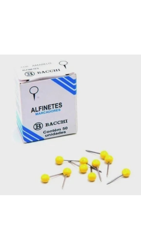 ALFINETE PARA MAPAS C/50 UNID. BACCHI