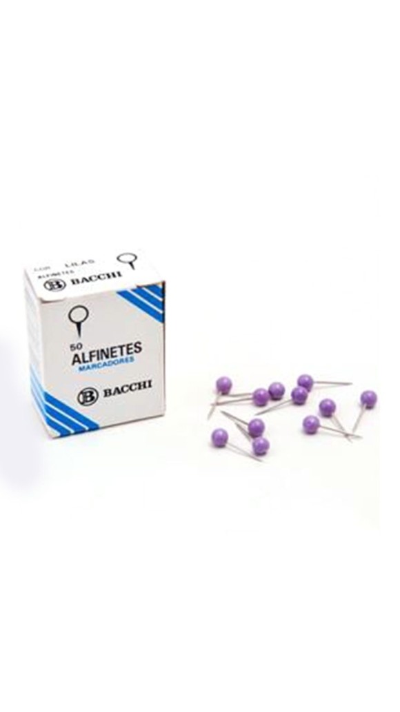 ALFINETE PARA MAPAS C/50 UNID. BACCHI