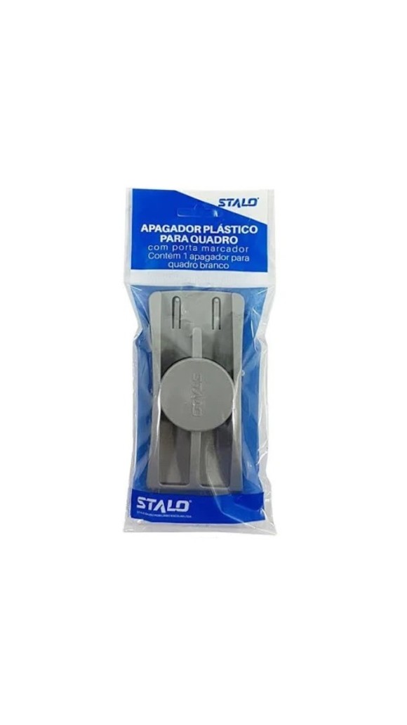 APAGADOR QUADRO BRANCO BASE PLÁSTICA C/PORTA MARCADOR STALO