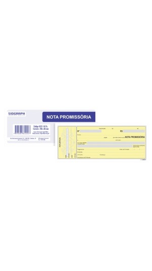 NOTA PROMISSORIA 215X95 50F PACOTE C/20 UNID.