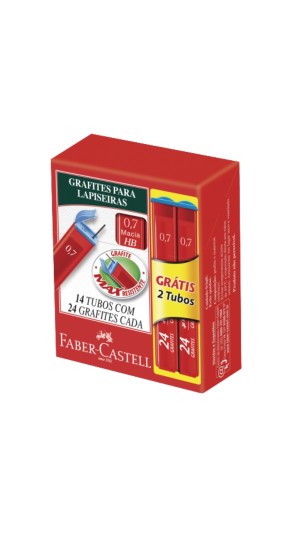 GRAFITE 0.7MM HB C/24 MINAS FABER-CASTELL CAIXA C/14 UNID.