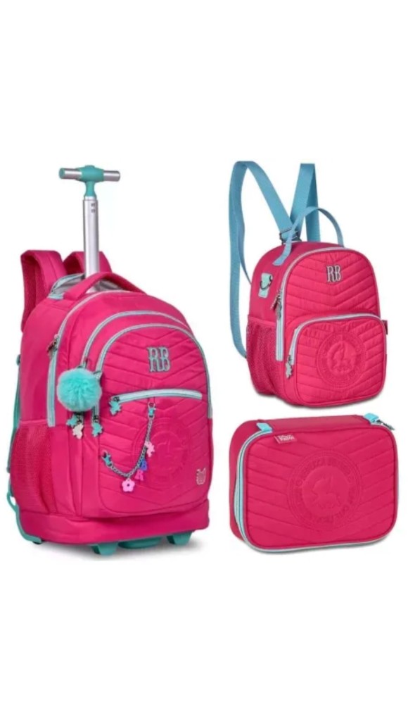 KIT MOCHILA C/CARR. + LANCHEIRA + ESTOJO REBECCA BONBON RB24032KT CLIO