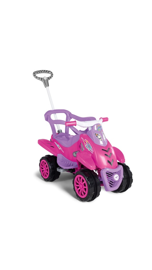 QUADRICICLO COM EMPURRADOR CROSS LEGACY PINK CALESITA