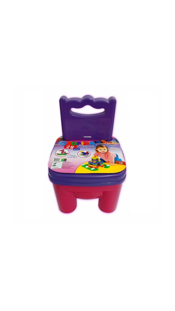 CADEIRINHA C/28 PEÇAS WORLD BLOCKS