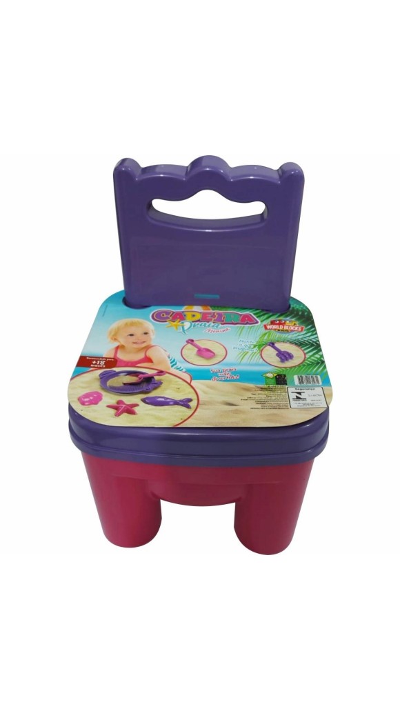 CADEIRINHA DE PRAIA C/ACESSÓRIOS WORLD BLOCKS