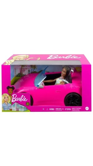 BARBIE CARRO CONVERSÍVEL ROSA C/BONECA HBY30 MATTEL