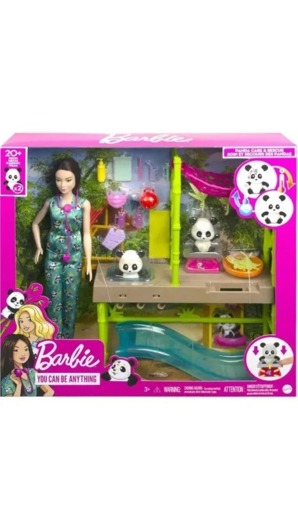 BARBIE I CAN BE CUIDADOS E RESGATE DE PANDAS HKT77 MATTEL