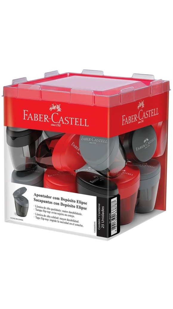 APONTADOR DEPÓSITO ELIPSE FABER-CASTELL CAIXA C/25 UNID.